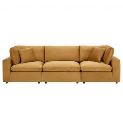 Modway Cody 3 Piece Sectional Velvet Sofa