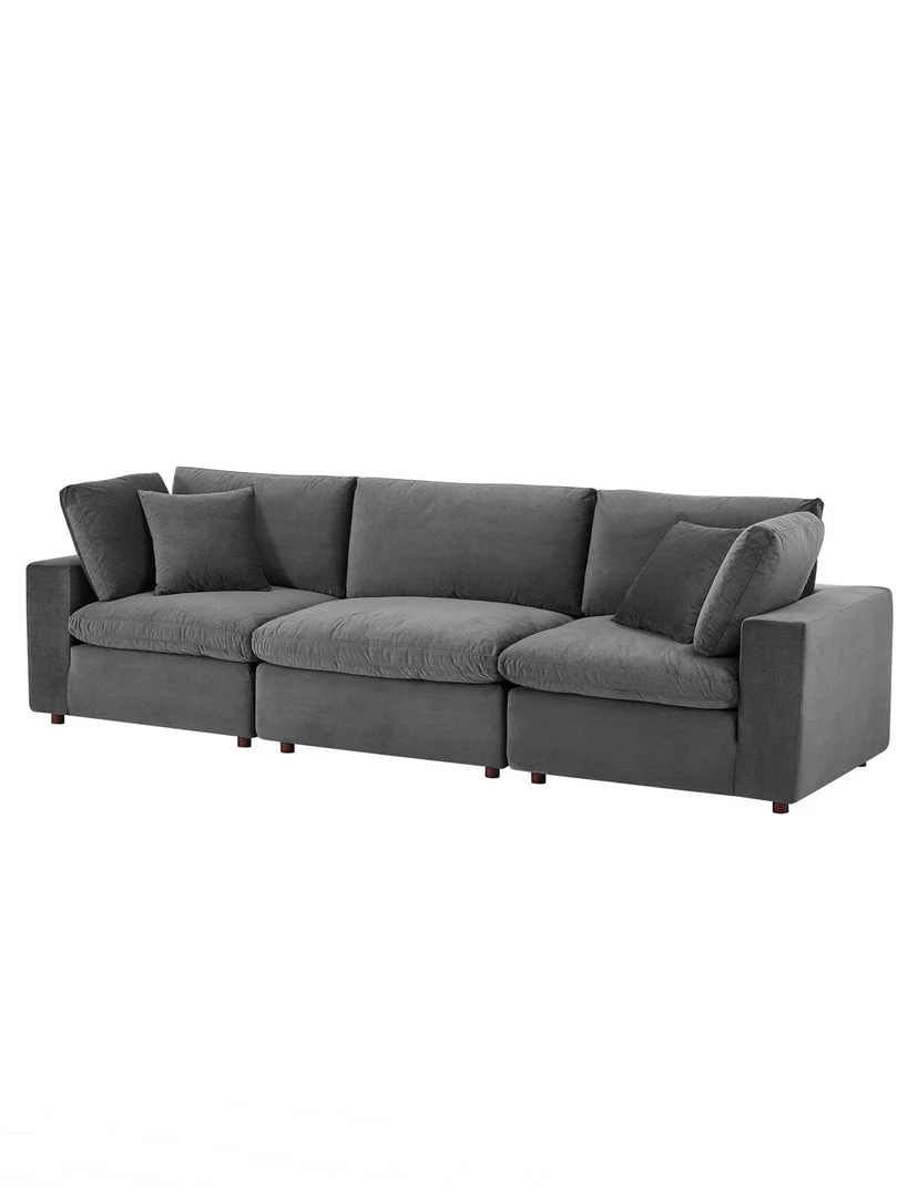 Modway Cody 3 Piece Sectional Velvet Sofa 5 Modway Cody 3 Piece Sectional Velvet Sofa