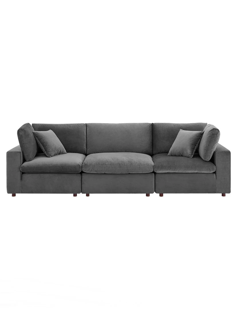 Modway Cody 3 Piece Sectional Velvet Sofa 4 Modway Cody 3 Piece Sectional Velvet Sofa