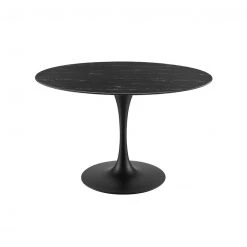 Modway FURNITURE Lily Round Black Marble Dining Table, Black Base 14 Modway FURNITURE Lily Round Black Marble Dining Table, Black Base