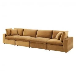 Modway FURNITURE Cody 4 Piece Sectional Velvet Sofa