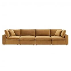 Modway FURNITURE Cody 4 Piece Sectional Velvet Sofa