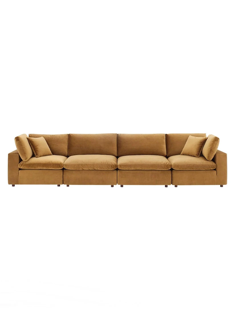 Modway FURNITURE Cody 4 Piece Sectional Velvet Sofa 1 Modway FURNITURE Cody 4 Piece Sectional Velvet Sofa
