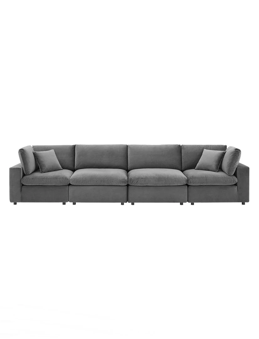 Modway FURNITURE Cody 4 Piece Sectional Velvet Sofa 4 Modway FURNITURE Cody 4 Piece Sectional Velvet Sofa