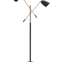 Zuo LIGHTING Tend Matt Black & Brass Floor Lamp