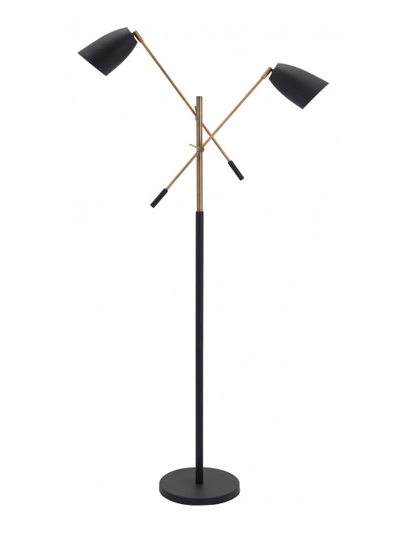 Zuo LIGHTING Tend Matt Black & Brass Floor Lamp 1 Zuo LIGHTING Tend Matt Black & Brass Floor Lamp