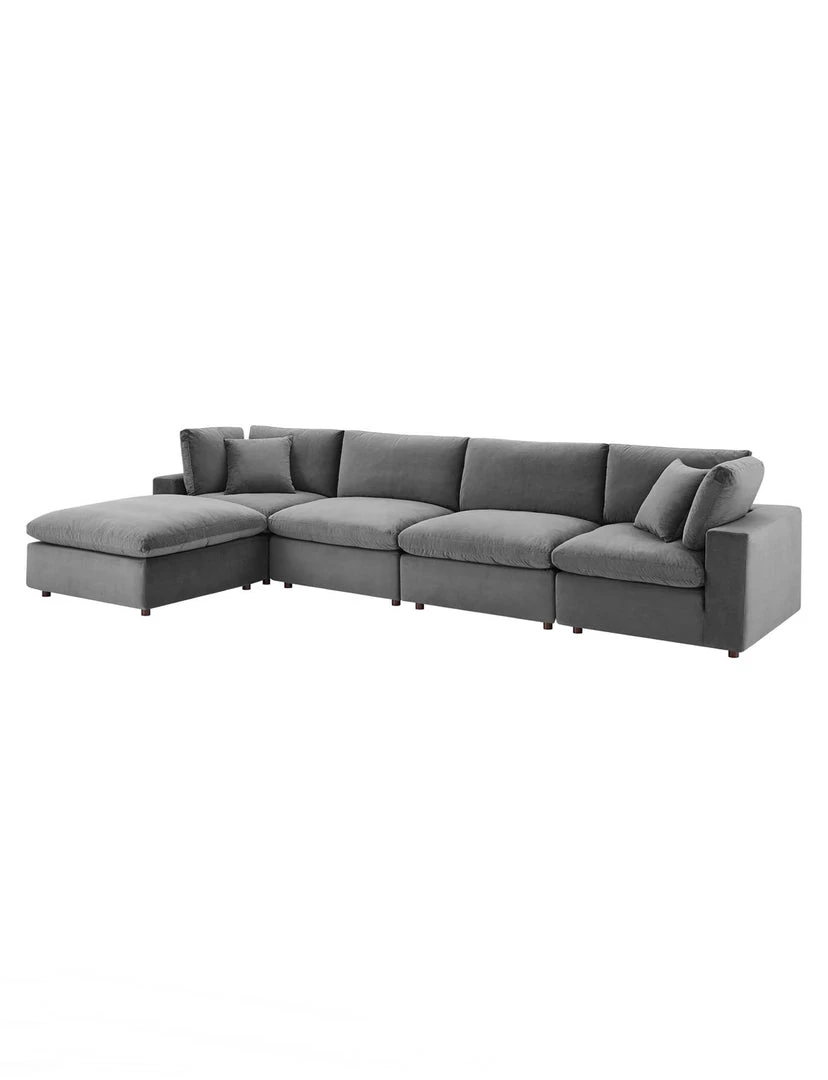 Modway FURNITURE Cody 5 Piece Sectional Velvet Sofa 5 Modway FURNITURE Cody 5 Piece Sectional Velvet Sofa