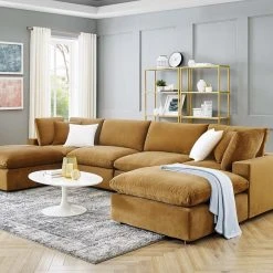Modway Cody 6 Piece Sectional Velvet Sofa FURNITURE