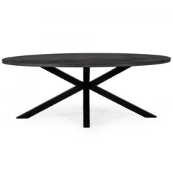 VIG Morse Black Acacia Oval Dining Table