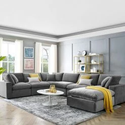 Modway Cody 7 Piece Sectional Velvet Sofa