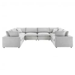 Modway FURNITURE Cody 8 Piece Sectional Velvet Sofa