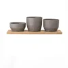 Bloomingville DECOR Bamboo Fiber Planters W/ Bamboo Tray