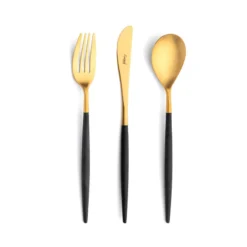 Cutipol Mio Flatware, Black/gold