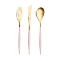 KITCHEN Cutipol Mio Flatware, Pink/gold