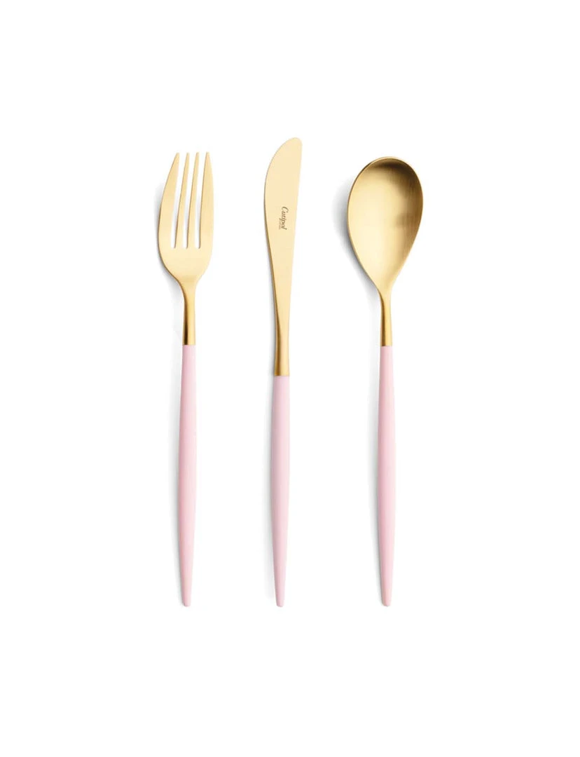 KITCHEN Cutipol Mio Flatware, Pink/gold 1 KITCHEN Cutipol Mio Flatware, Pink/gold