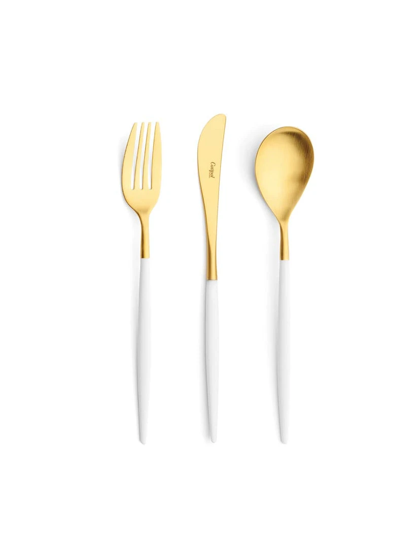 BESTSELLER Cutipol Mio Flatware, White/gold 1 BESTSELLER Cutipol Mio Flatware, White/gold