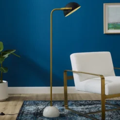 Modway Convey Bronze And White Marble Floor Lamp