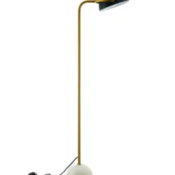 Modway Convey Bronze And White Marble Floor Lamp