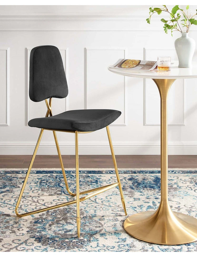 Modway FURNITURE Prism Performance Velvet Bar Stool 2 Modway FURNITURE Prism Performance Velvet Bar Stool