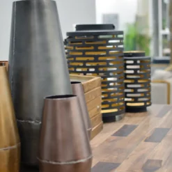 LH Imports Early Wind Fire Metal Vase DECOR