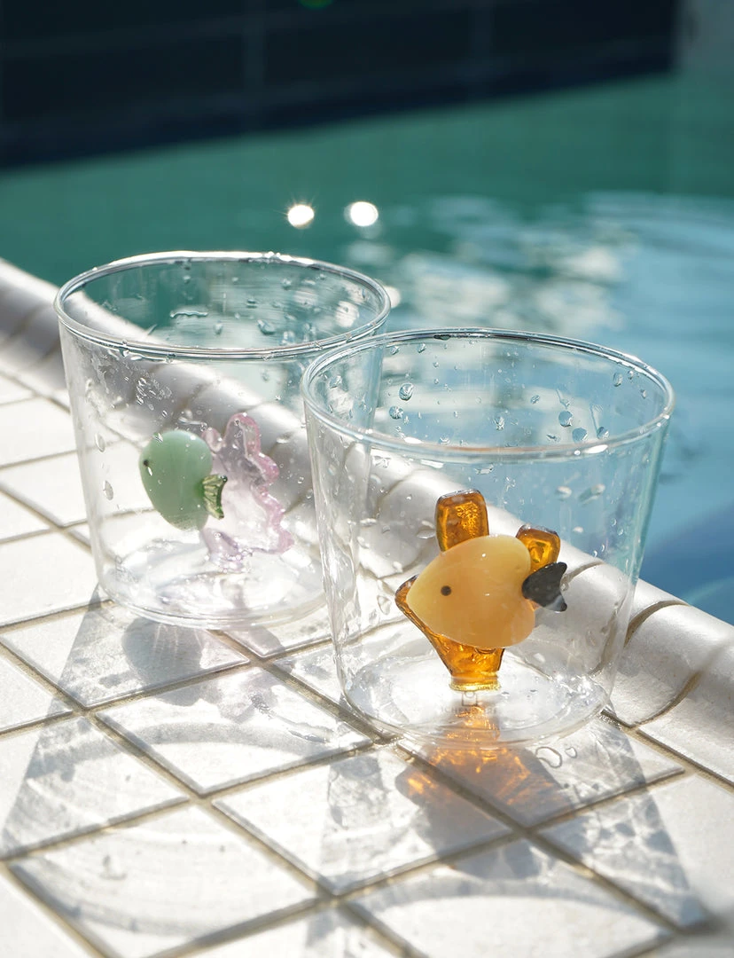 Ichendorf Marine Garden Tumbler, Green Fish Pink Seaweed 2 Ichendorf Marine Garden Tumbler, Green Fish Pink Seaweed