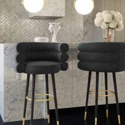 Tov Joge Velvet Counter Stool FURNITURE