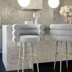 Tov Joge Velvet Counter Stool FURNITURE