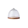 Bidk Home Mango Wood & Glass Round Hive Food Dorm