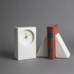 Bidk Home White Marble Bookends DECOR