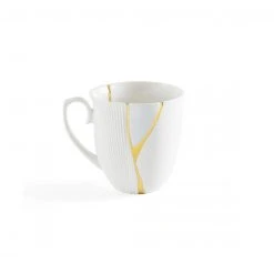 Seletti Kintsugi Mug, Yellow Bell Flower