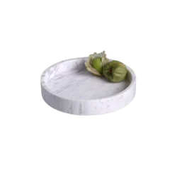 Bidk Home KITCHEN White Marble Round Tray