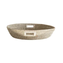 Creative Co-op Round Hand-Woven Grass Basket W/ Handles DECOR