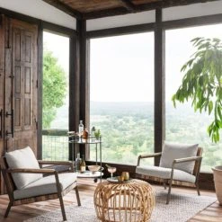 Four Hands Malibu Rattan Table FURNITURE