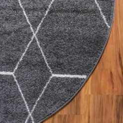 Unique Loom Gong Oval Rug, Dark Grey DECOR 13 Unique Loom Gong Oval Rug, Dark Grey DECOR