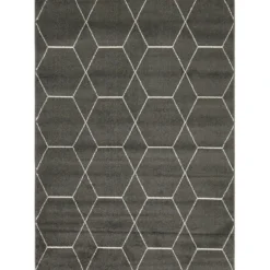 Unique Loom Gong Rectangle Rug, Dark Grey