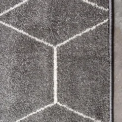 Unique Loom Gong Rectangle Rug, Dark Grey