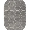 Unique Loom Gong Oval Rug, Dark Grey DECOR