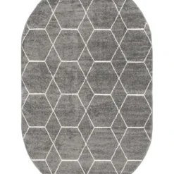 Unique Loom Gong Oval Rug, Dark Grey DECOR