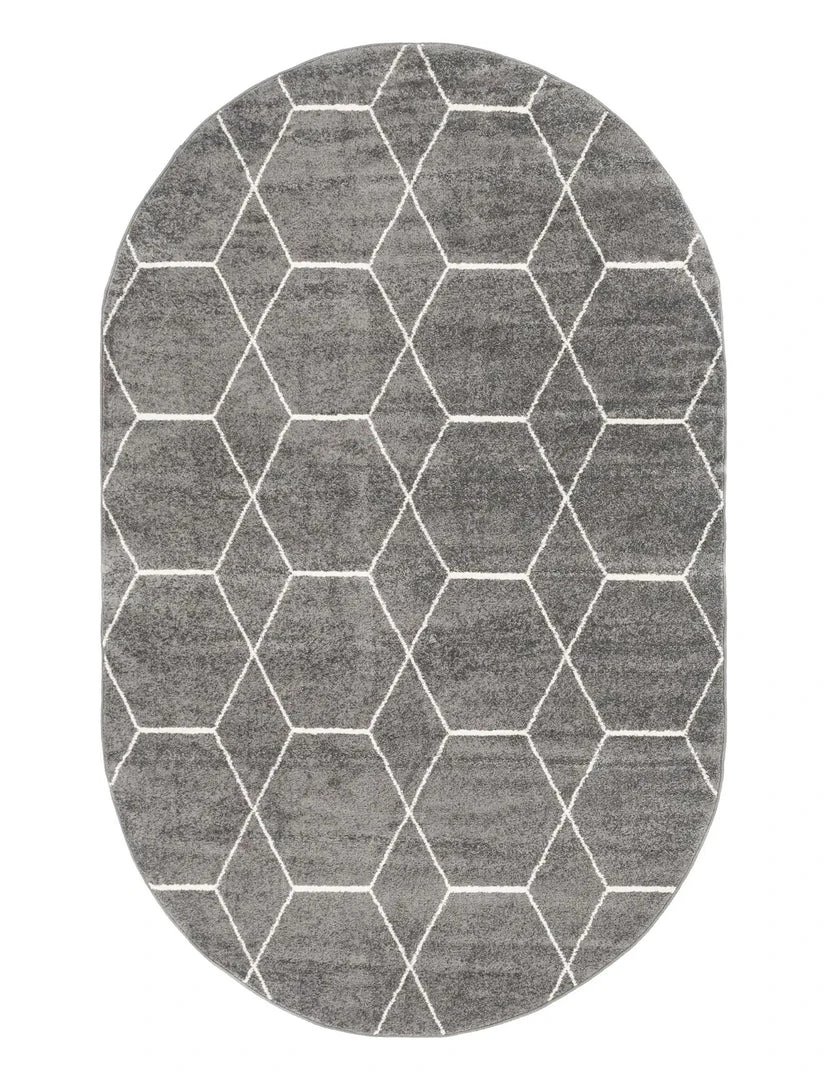 Unique Loom Gong Oval Rug, Dark Grey DECOR 1 Unique Loom Gong Oval Rug, Dark Grey DECOR