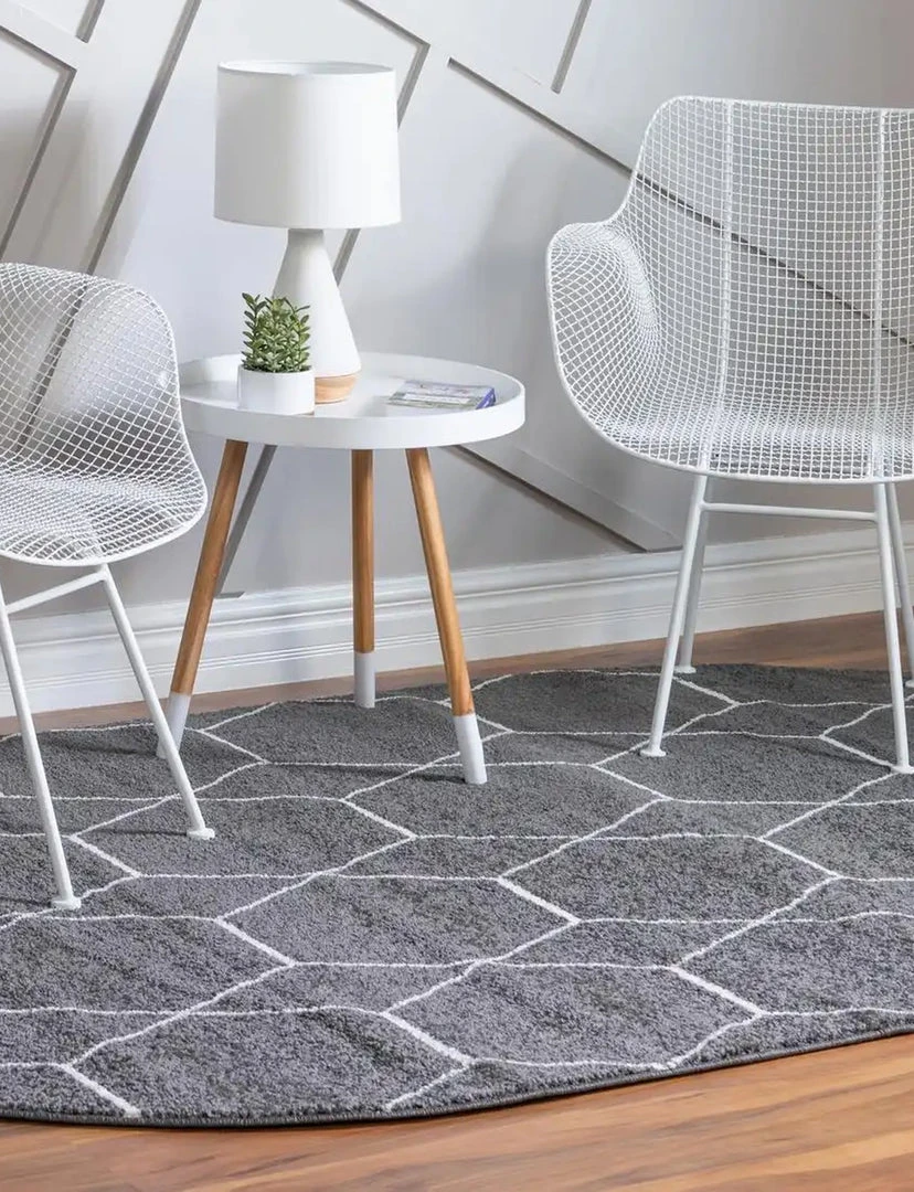 Unique Loom Gong Oval Rug, Dark Grey DECOR 4 Unique Loom Gong Oval Rug, Dark Grey DECOR