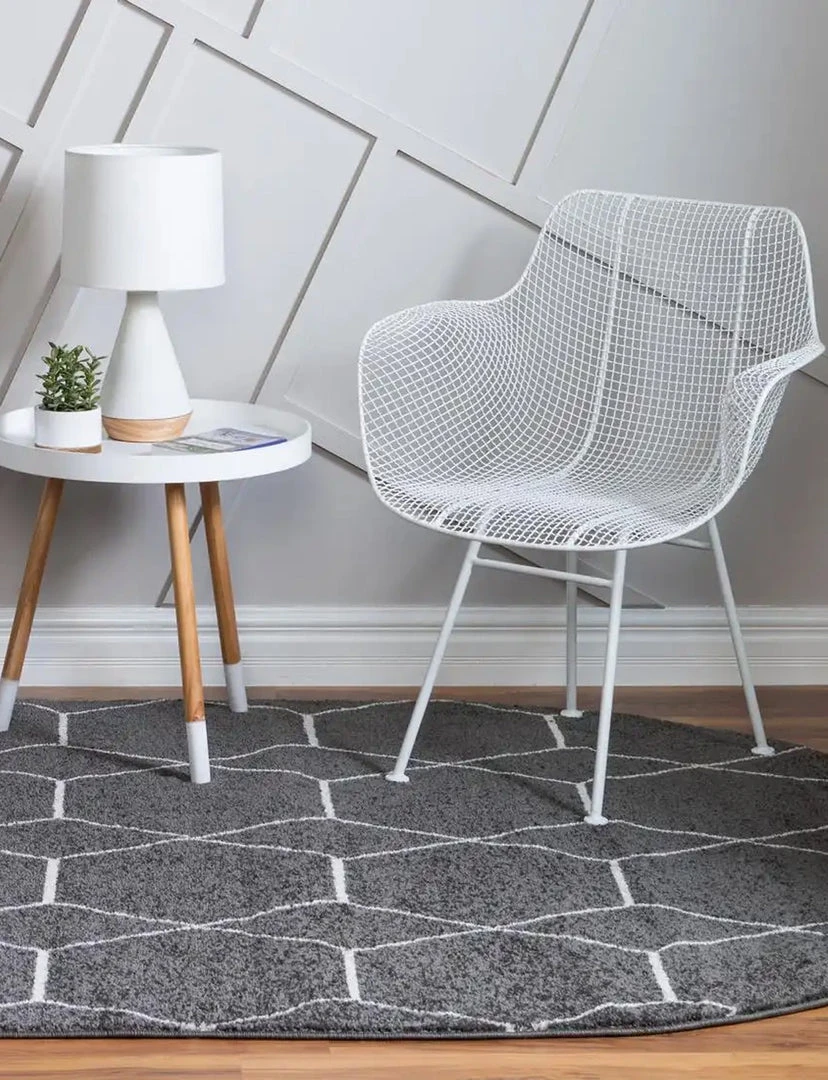 Unique Loom Gong Oval Rug, Dark Grey DECOR 5 Unique Loom Gong Oval Rug, Dark Grey DECOR