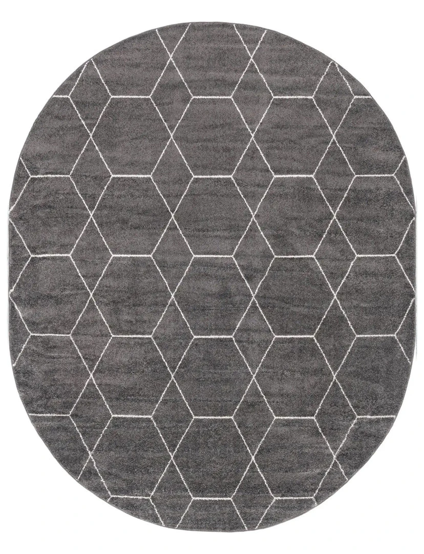 Unique Loom Gong Oval Rug, Dark Grey DECOR 2 Unique Loom Gong Oval Rug, Dark Grey DECOR