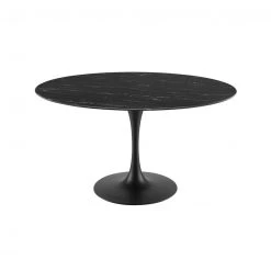 Modway FURNITURE Lily Round Black Marble Dining Table, Black Base 15 Modway FURNITURE Lily Round Black Marble Dining Table, Black Base