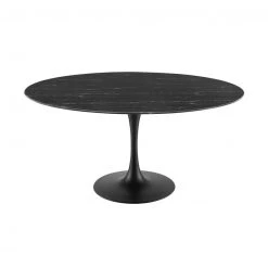 Modway FURNITURE Lily Round Black Marble Dining Table, Black Base 16 Modway FURNITURE Lily Round Black Marble Dining Table, Black Base