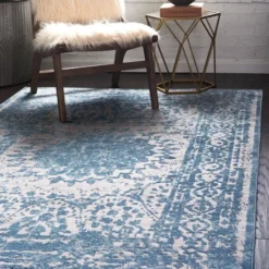 Unique Loom Lagos Rectangle Rug, Light Blue DECOR