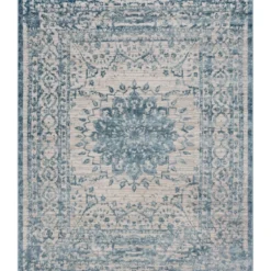 Unique Loom Lagos Rectangle Rug, Light Blue DECOR