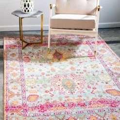 Unique Loom Anda Rectangle Rug, Light Green DECOR