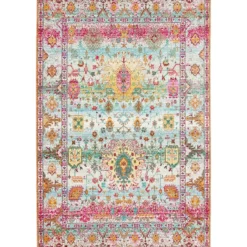 Unique Loom Anda Rectangle Rug, Light Green DECOR
