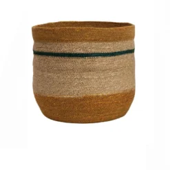 Creative Co-op DECOR Woven Natural Seagrass Striped Baskets, Multi Color