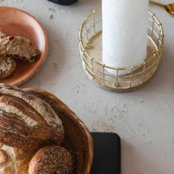 Bloomingville Metal & Wood Paper Towel With Basket KITCHEN 5 Bloomingville Metal & Wood Paper Towel With Basket KITCHEN